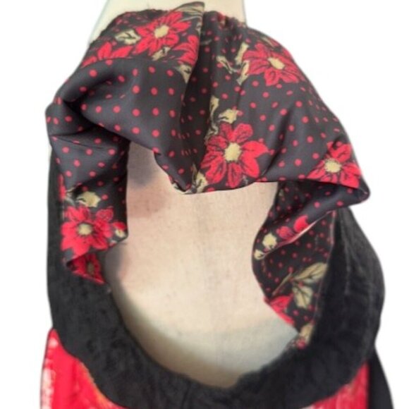 Free People Aurora Dress Red Floral A-line Mini Babydoll Puff Sleeves Large NWOT - Picture 6 of 16